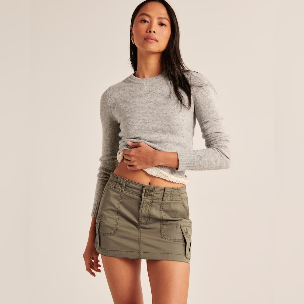 A&F 2000s Cargo Micro Mini Skirt